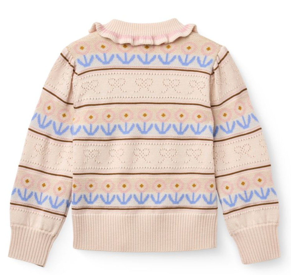 Wool Patterned Pointelle Sweater
