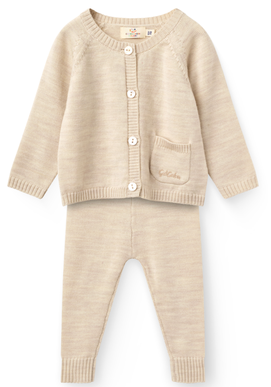 Soft Merino Wool Beige Knit Set