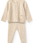 Soft Merino Wool Beige Knit Set
