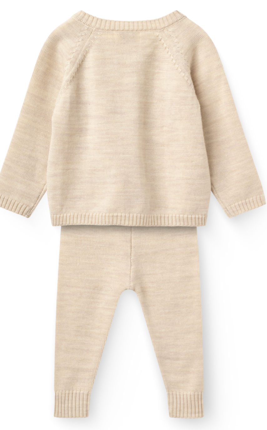 Soft Merino Wool Beige Knit Set