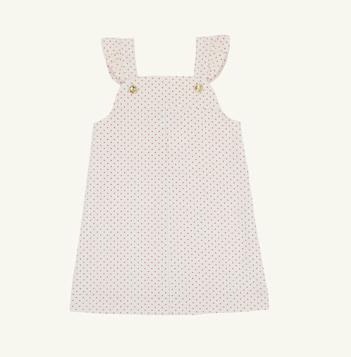 Julia Corduroy Jumper- Palmetto Pearl and Richmond Red Microdot