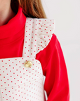 Julia Corduroy Jumper- Palmetto Pearl and Richmond Red Microdot