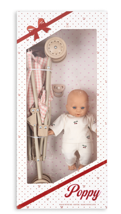 Gingham Stroller &amp; Poppy Doll Set