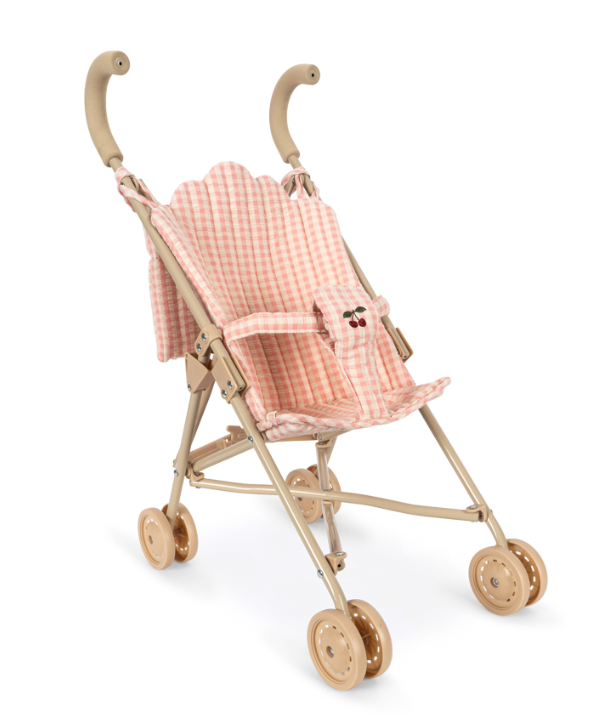 Gingham Stroller &amp; Poppy Doll Set
