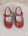 Dusty Pink Velvet Girl Mary Jane Shoes