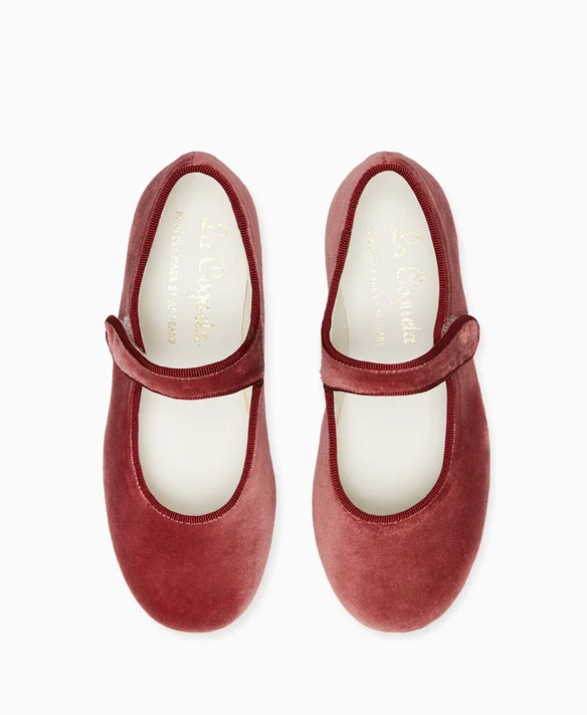 Dusty Pink Velvet Girl Mary Jane Shoes