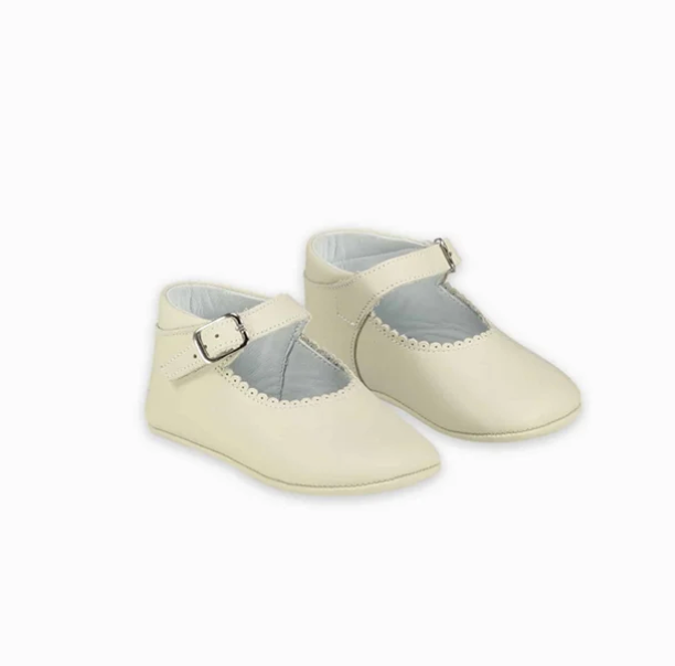 Ivory Leather Baby Mary Jane Shoes