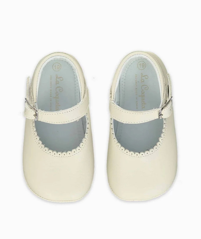 Ivory Leather Baby Mary Jane Shoes