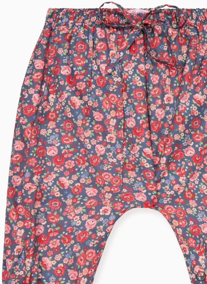 Navy Floral Forna Baby Girl Trousers