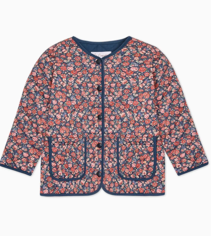 Navy Floral Calida Girl Jacket
