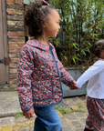 Navy Floral Calida Girl Jacket