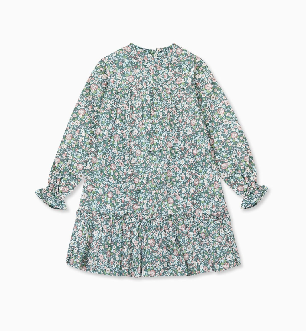 Belia Green Floral Smocked Dress