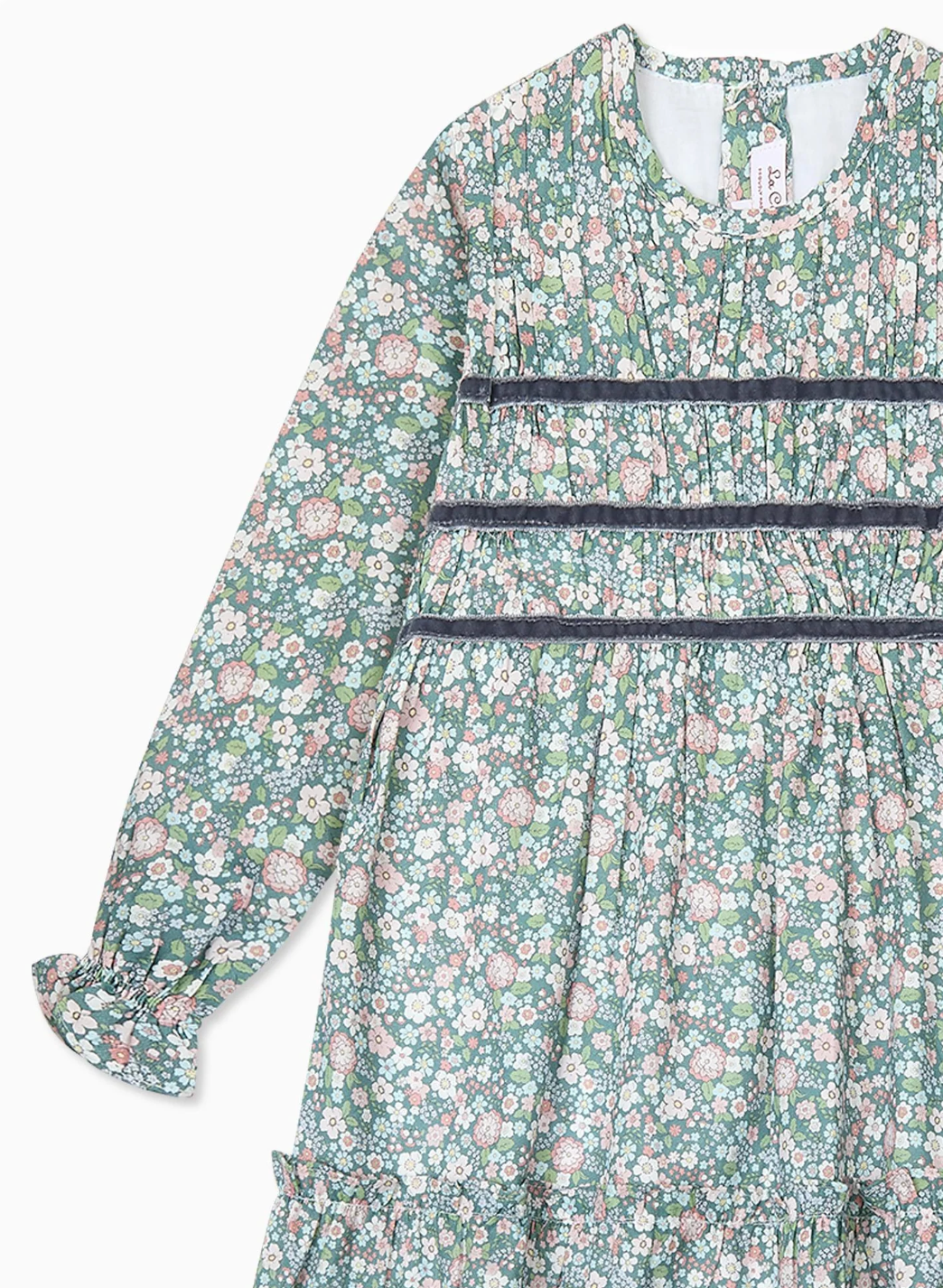 Belia Green Floral Smocked Dress