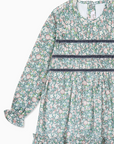 Belia Green Floral Smocked Dress