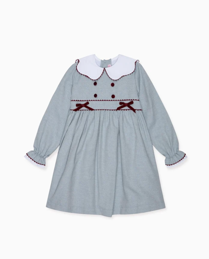Dusty Blue Rosalie Girl Empire Dress | La Coqueta