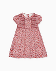 Pink Bird Floral Scarlett Girl Hand-Smocked Dress | La Coqueta
