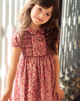 Pink Bird Floral Scarlett Girl Hand-Smocked Dress | La Coqueta