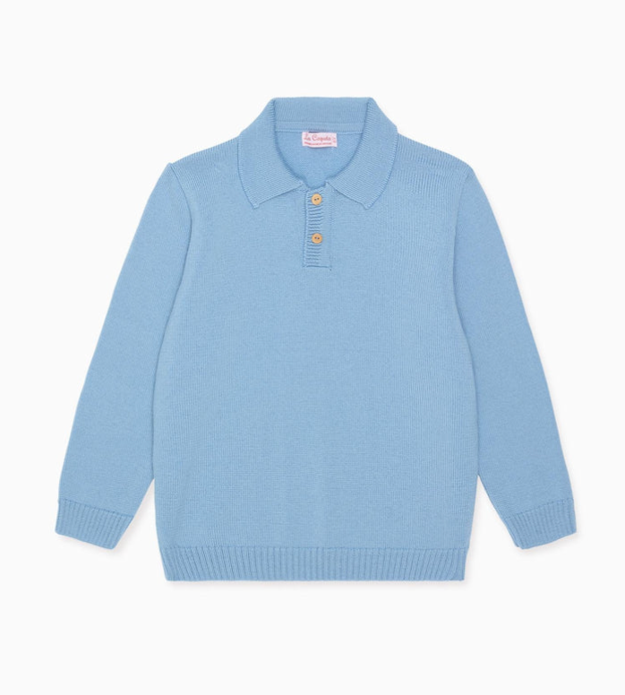Dusty Blue Brio Merino Boy Jumper | La Coqueta