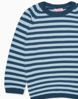 Petrol Blue Stripe Bromo Merino Boy Jumper | La Coqueta