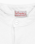 White Alcomo Long Sleeve Boy Polo Shirt | La Coqueta