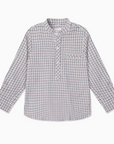 Burgundy Check Mateo Long Sleeve Boy Shirt | La Coqueta