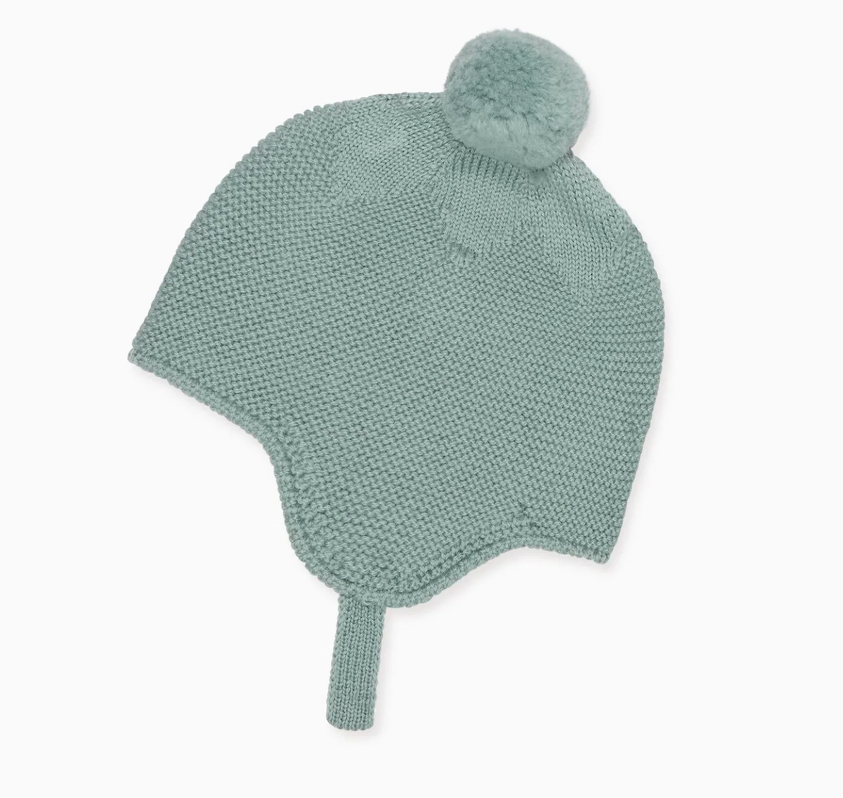 Sage Renta Merino Baby Knitted Bonnet | La Coqueta