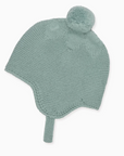 Sage Renta Merino Baby Knitted Bonnet | La Coqueta