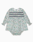 Green Floral Belia Baby Girl Smocked Set | La Coqueta
