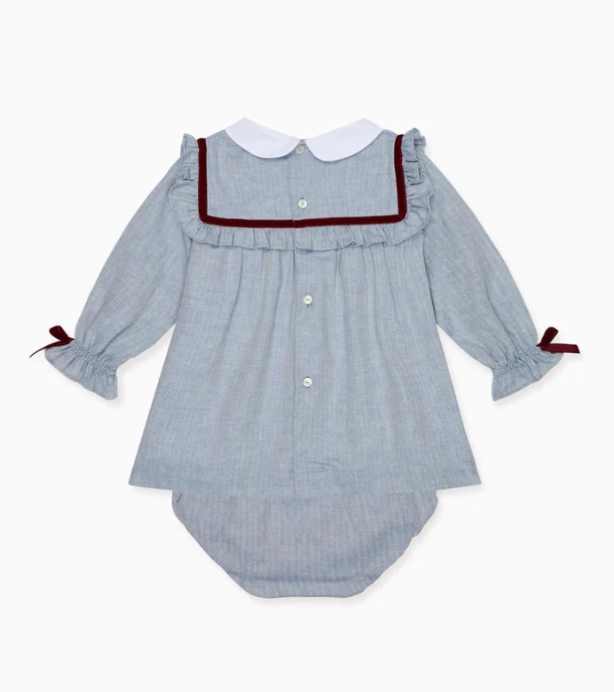 Dusty Blue Melissa Baby Girl Set | La Coqueta