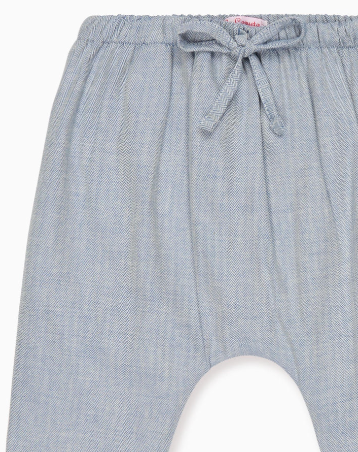Dusty Blue Alex Baby Trousers | La Coqueta