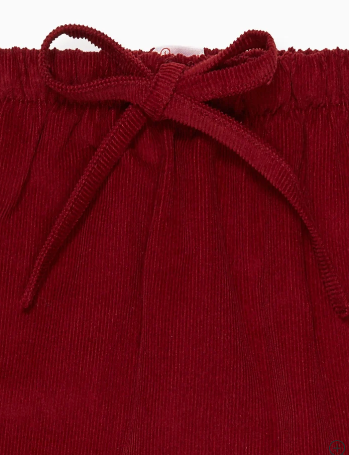 Burgundy Alex Corduroy Baby Trousers | La Coqueta