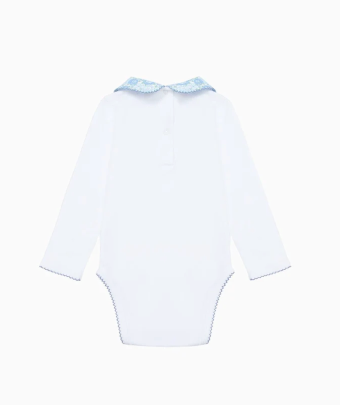 Blue Floral Patricio Baby Girl Bodysuit | La Coqueta