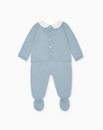 Dusty Blue Inigo Merino Baby Knitted Set | La Coqueta