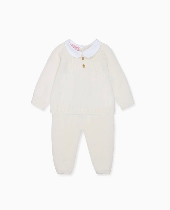Ivory Noa Merino Baby Knitted Set | La Coqueta