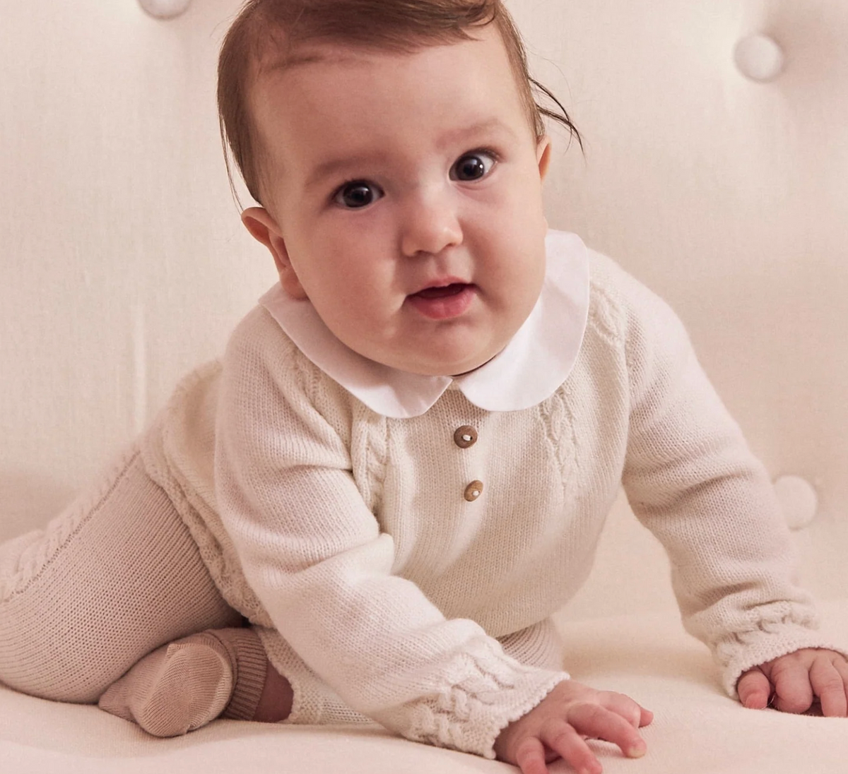Ivory Noa Merino Baby Knitted Set | La Coqueta