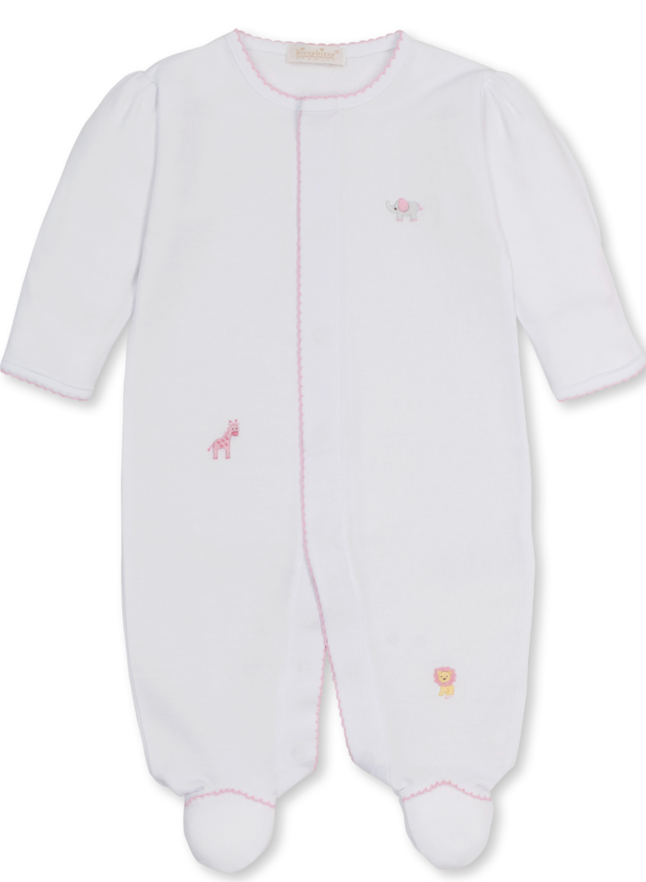 Kissy Premier Pink Jungle Hangout Embroidered Footie