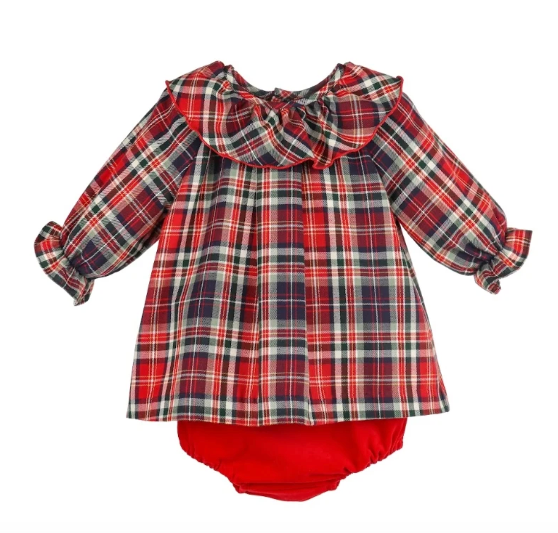 Evergreen Tartan Baby Dress Set