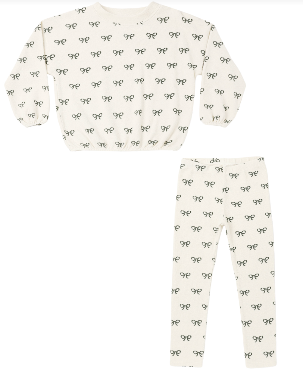 Evergreen Bows Spongey Knit Set