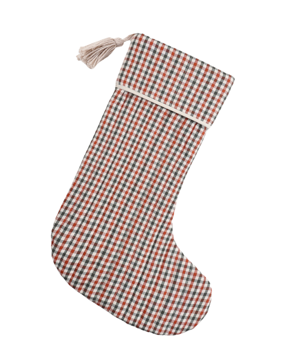 Holiday Gingham Christmas Stocking