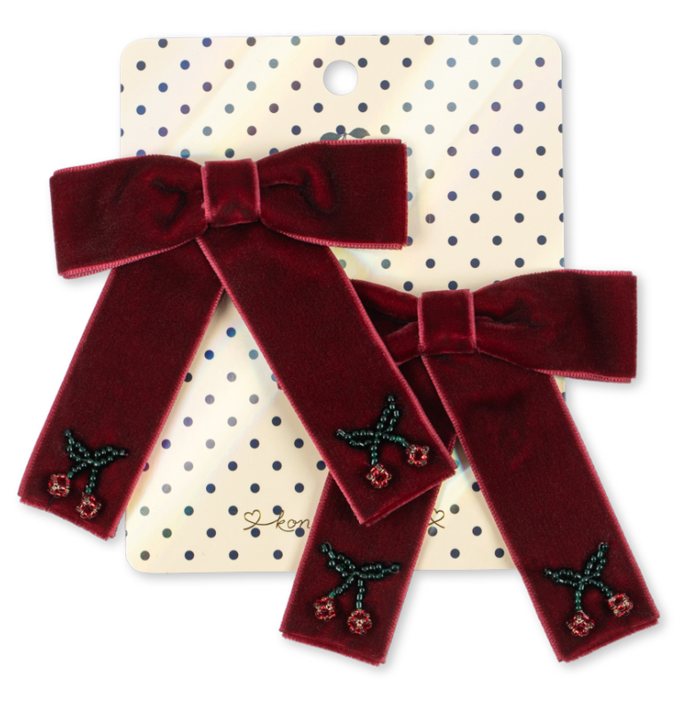 2 Pack Red Velvet Bows