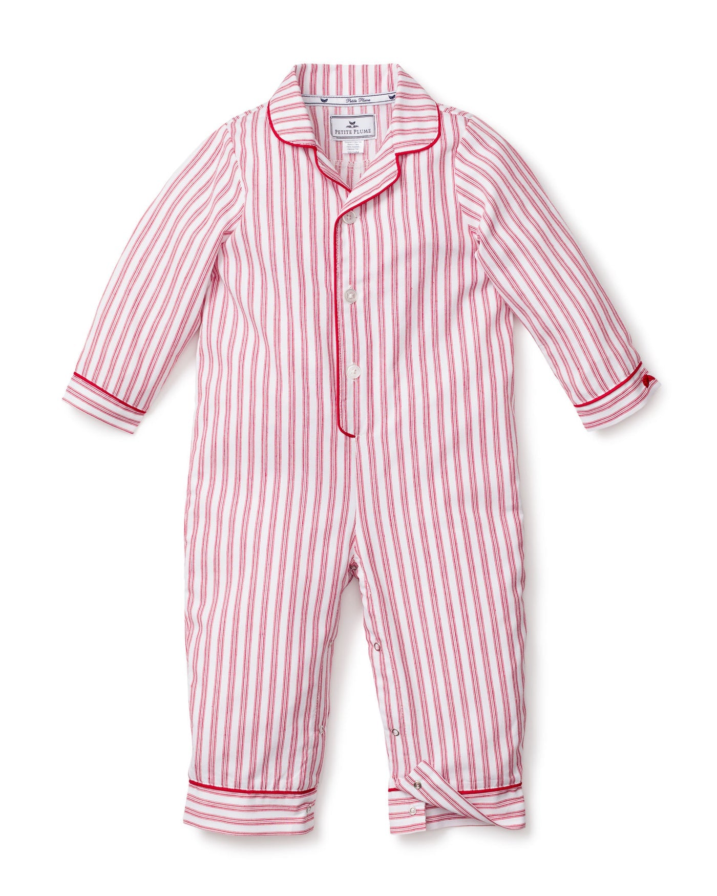 Red Ticking Stripe Romper