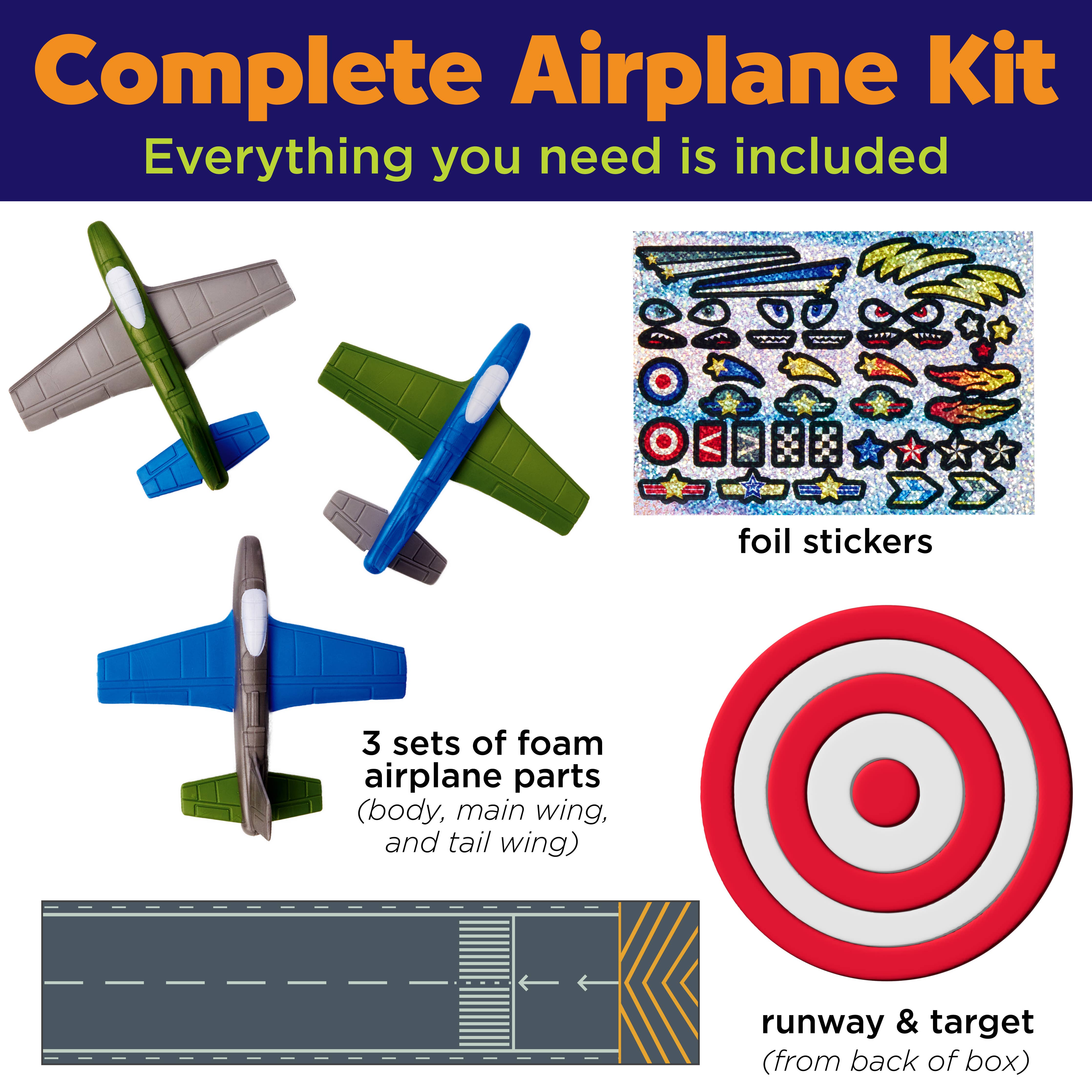 Stunt Squadron Foam Flyers Airplane Craft Kit for Kids