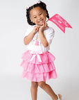 Raspberry Bow Tiered Tutu - Kids Clothing - Dress Up Skirt