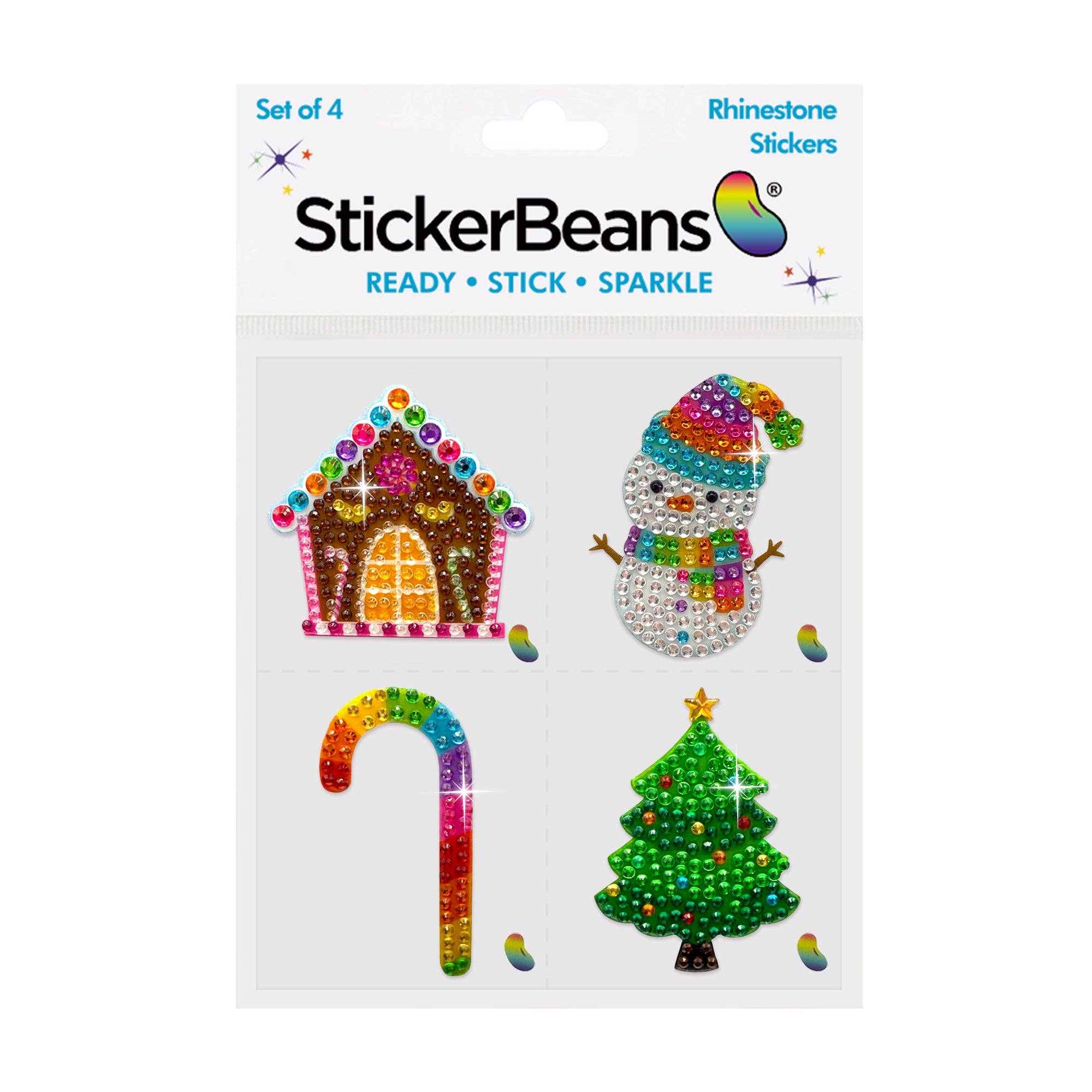 Christmas Set of 4 Stickerbeans