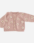 Flower Cardigan, Blush | Baby Sweater | Kids Clothing