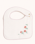 Classic Baby Bib - Embroidered Poppy