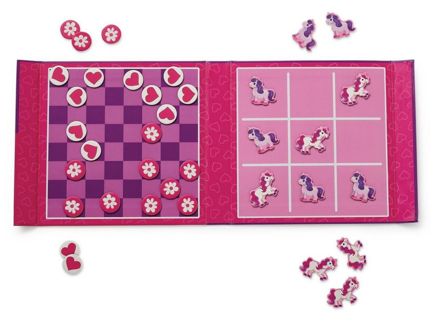 Magnetic Game - Tic Tac Toe &amp; Checkers Unicorn