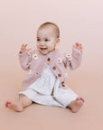 Flower Cardigan, Blush | Baby Sweater | Kids Clothing