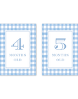 Cavalier Garden Gingham Blue Milestone Cards