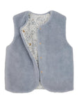 Blue Reversible Liberty Print Teddy Vest